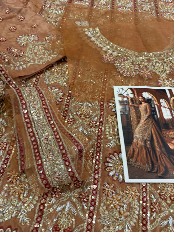 Faiza Saqlain copper brown wedding edition