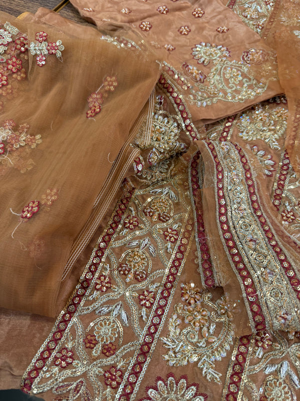 Faiza Saqlain copper brown wedding edition