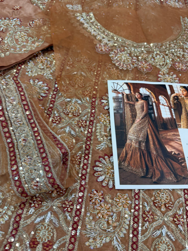 Faiza Saqlain copper brown wedding edition