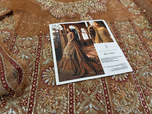 Faiza Saqlain copper brown wedding edition