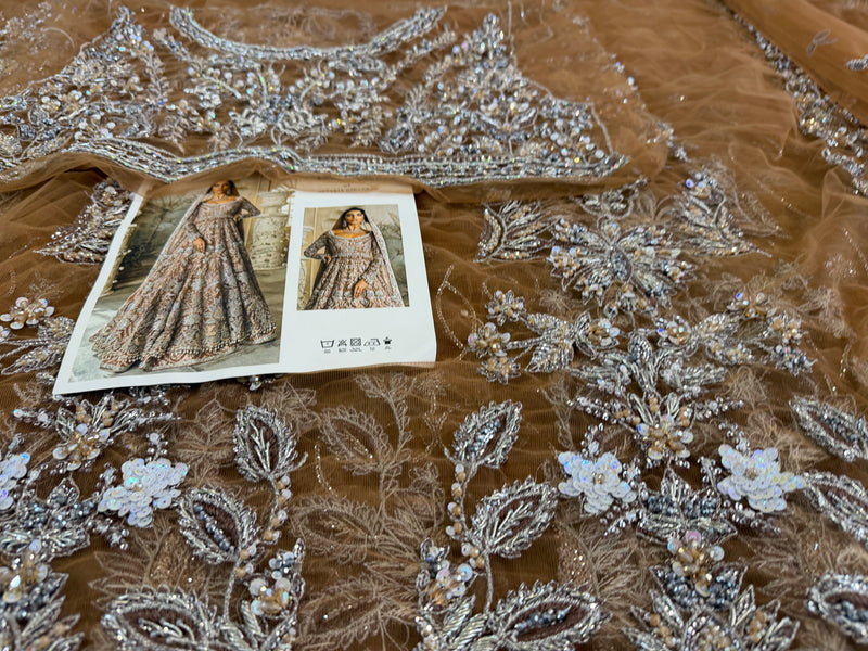 Elan copper brown bridal chiffon