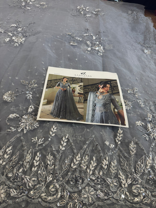 Zaira grey maxy wedding edition
