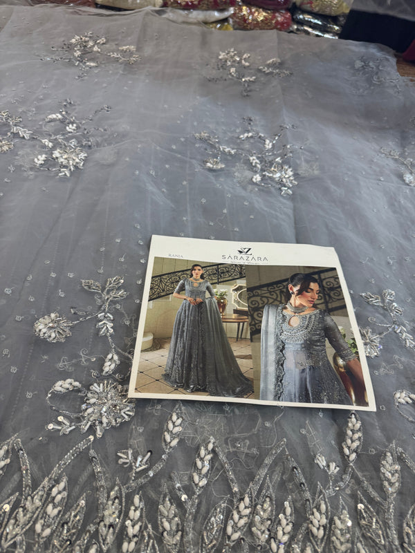 Zaira grey maxy wedding edition