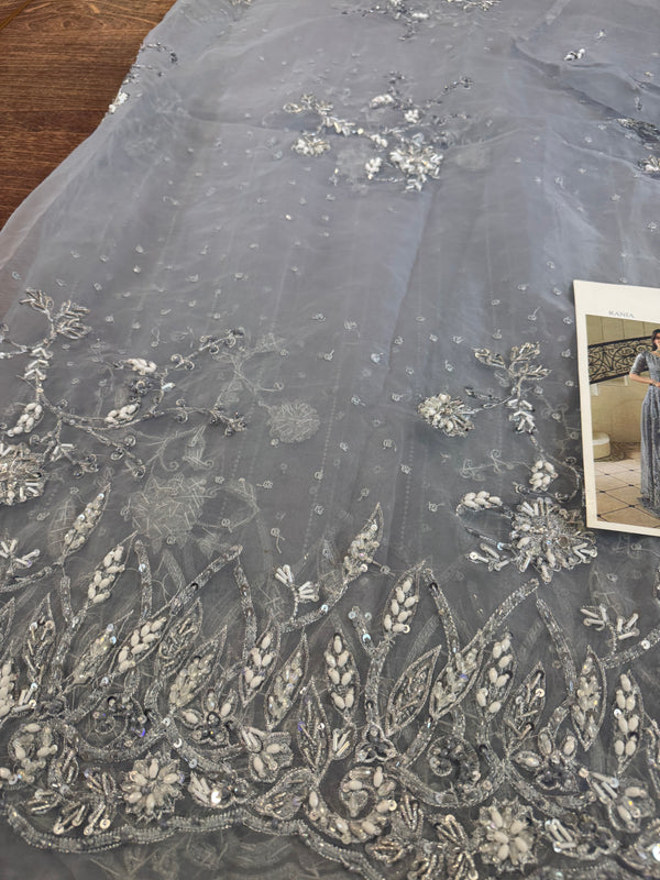 Zaira grey maxy wedding edition
