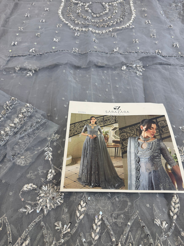 Zaira grey maxy wedding edition