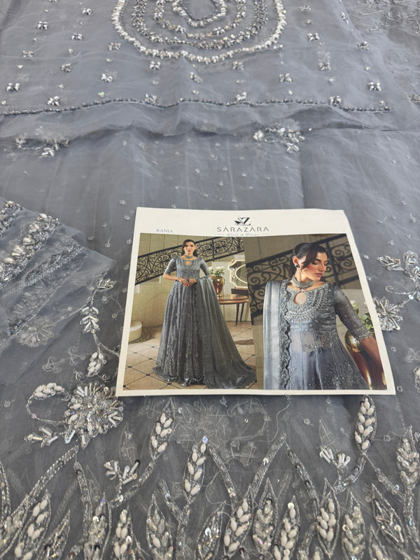 Zaira grey maxy wedding edition