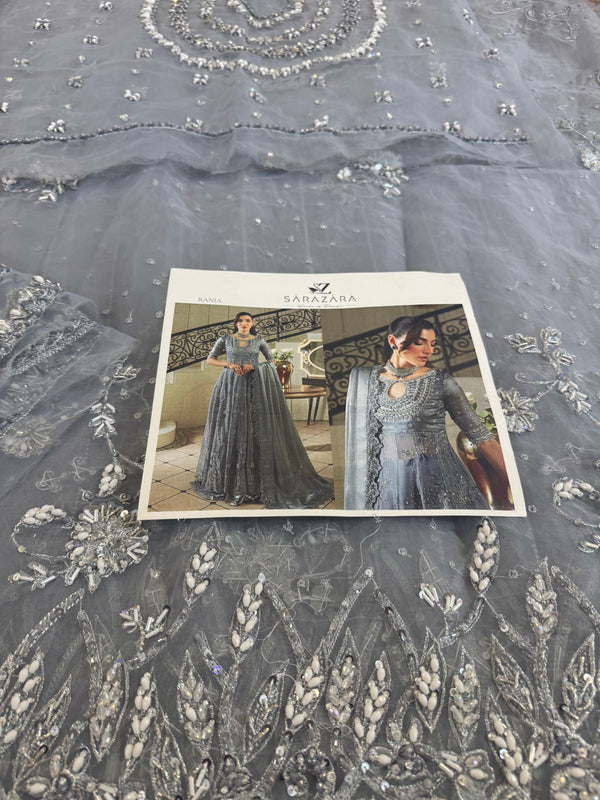 Zaira grey maxy wedding edition