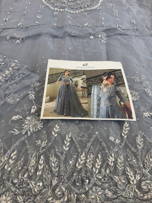 Zaira grey maxy wedding edition