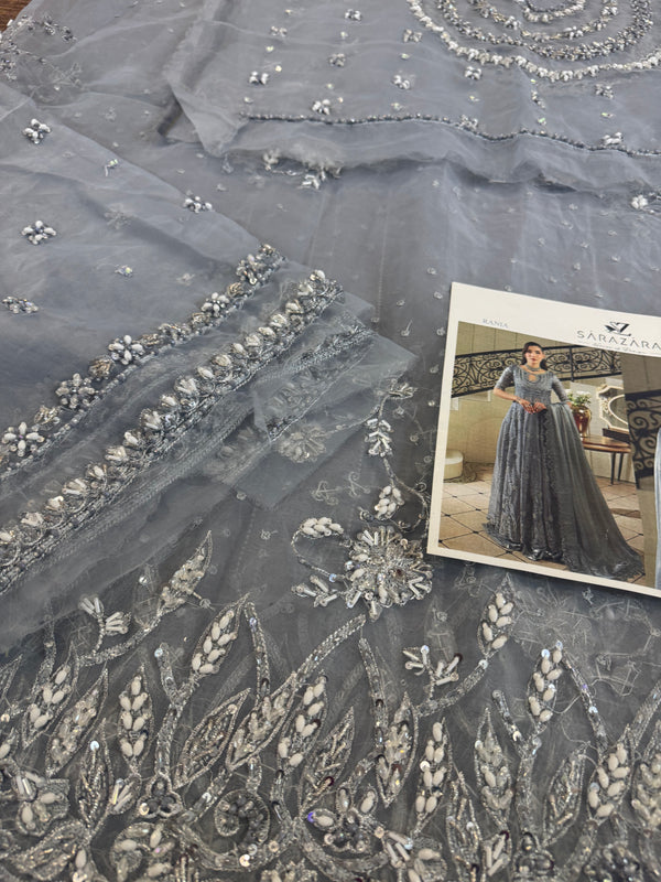 Zaira grey maxy wedding edition