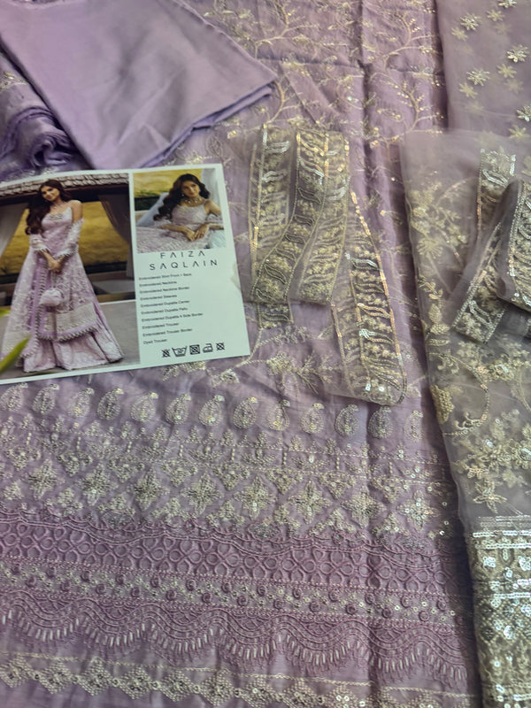 Faiza Saqlain lilac lawn 2025