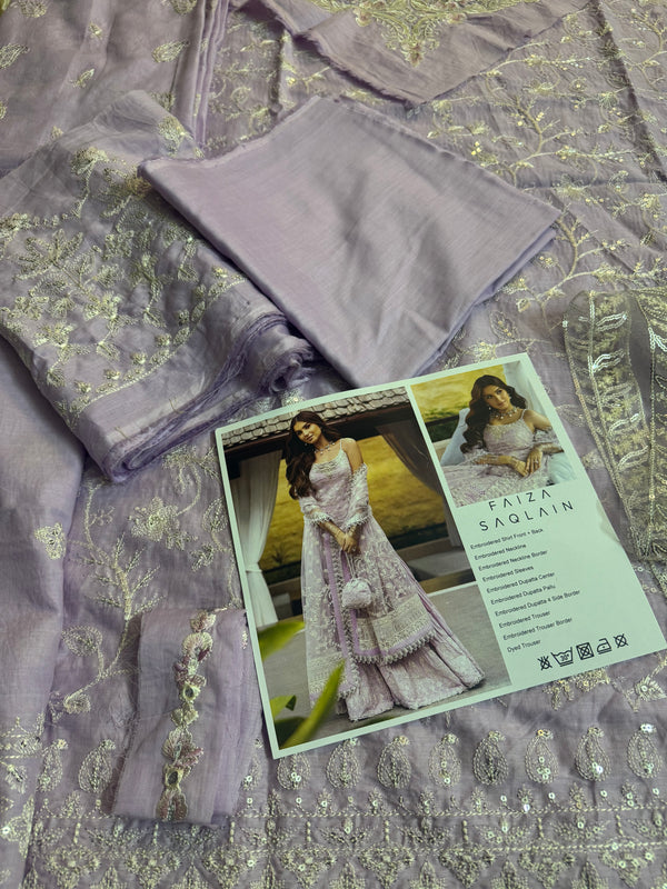 Faiza Saqlain lilac lawn 2025