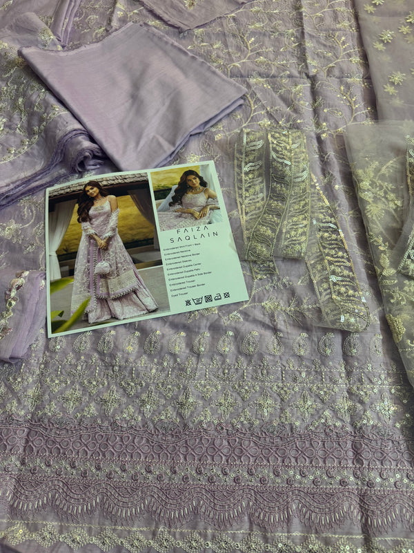 Faiza Saqlain lilac lawn 2025