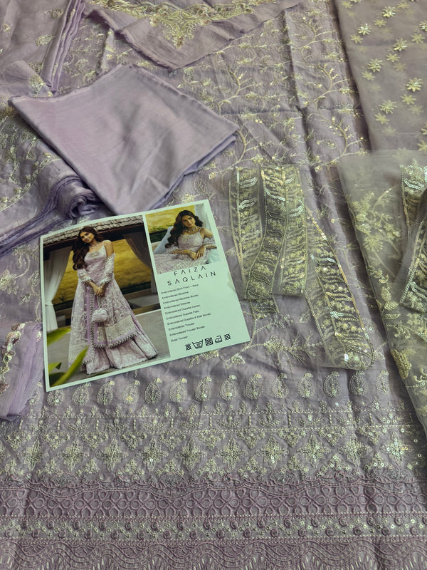 Faiza Saqlain lilac lawn 2025