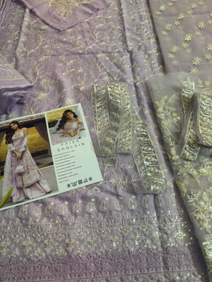 Faiza Saqlain lilac lawn 2025