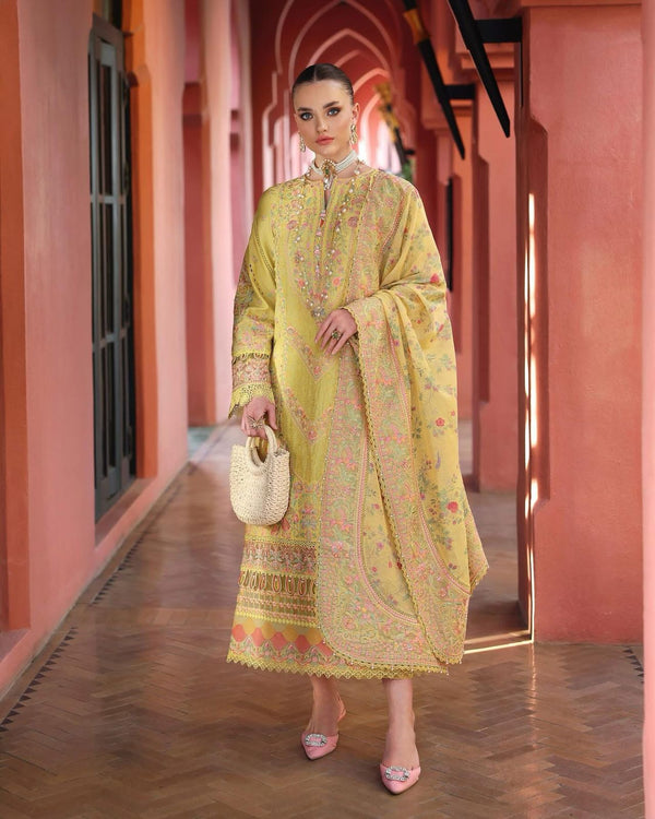 Kanwal Malik yellow lawn 2025
