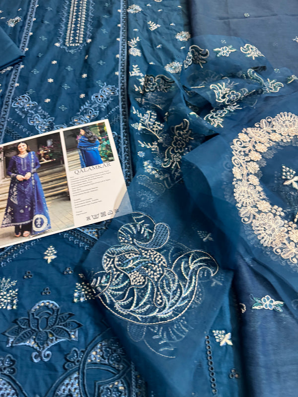 Qalamqar blue edi collection lawn 2025