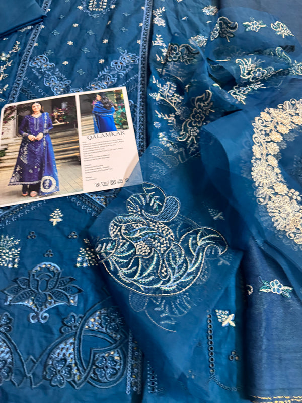 Qalamqar blue edi collection lawn 2025