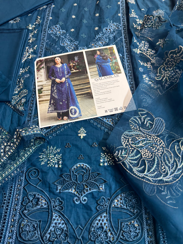 Qalamqar blue edi collection lawn 2025