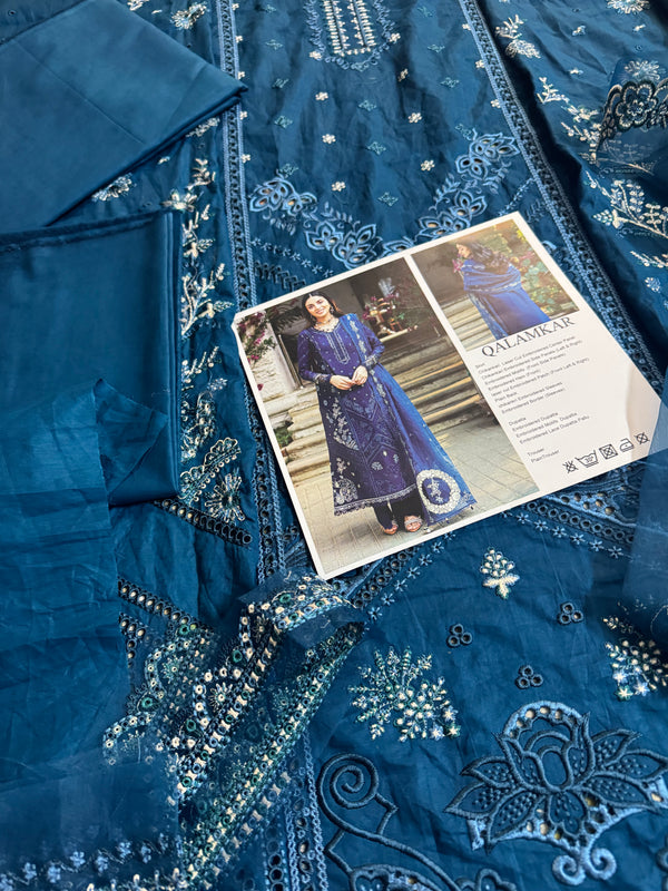 Qalamqar blue edi collection lawn 2025