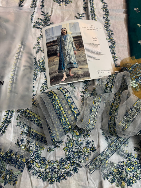 Hussain Rehar white multi edition lawn 2025