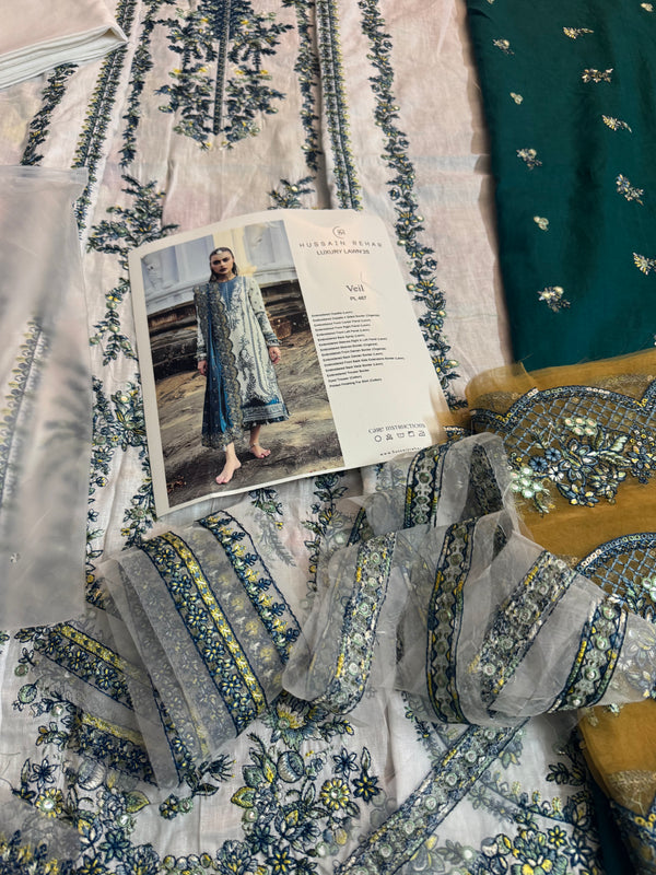 Hussain Rehar white multi edition lawn 2025