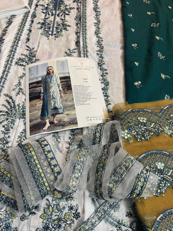 Hussain Rehar white multi edition lawn 2025
