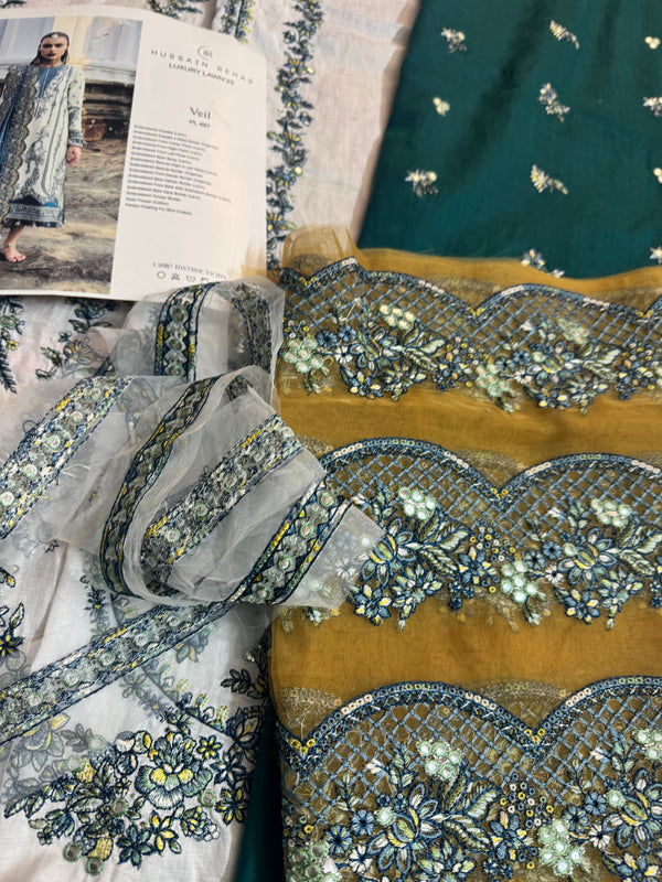 Hussain Rehar white multi edition lawn 2025