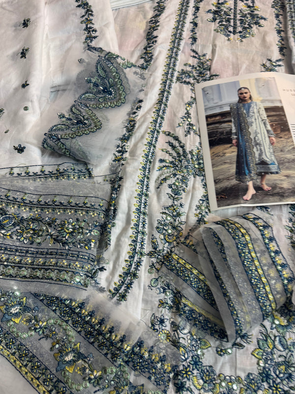 Hussain Rehar white multi edition lawn 2025