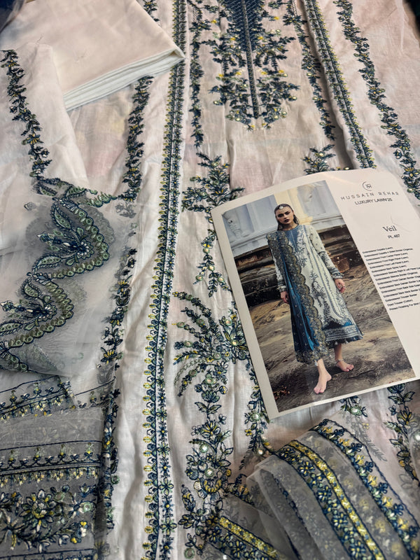 Hussain Rehar white multi edition lawn 2025