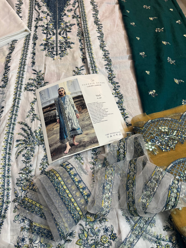 Hussain Rehar white multi edition lawn 2025