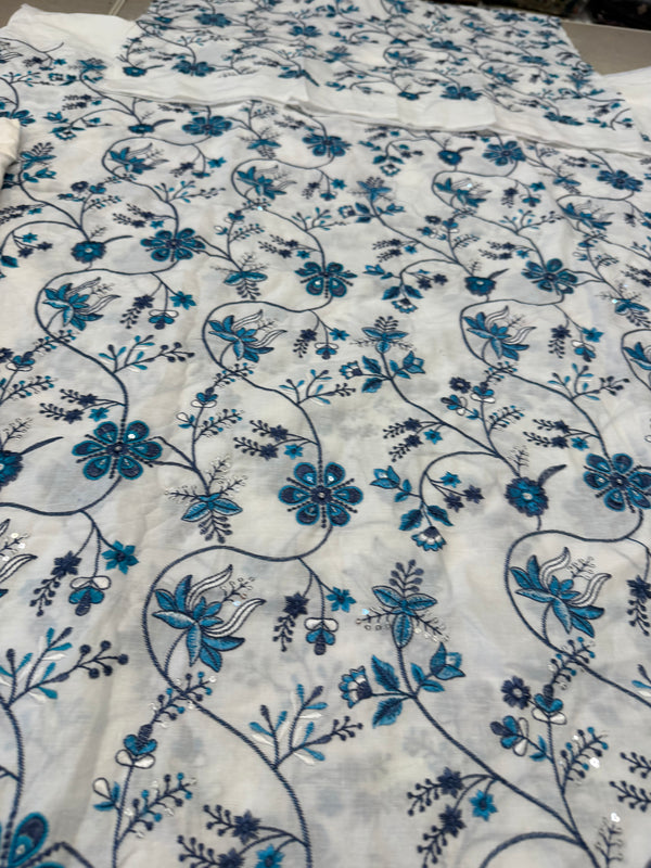 Faiza Saqlain sky white lawn 2026