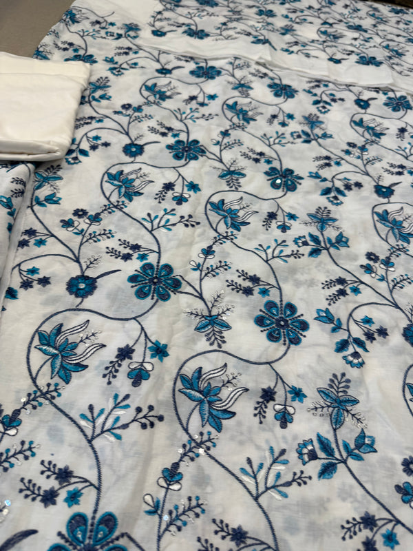 Faiza Saqlain sky white lawn 2026