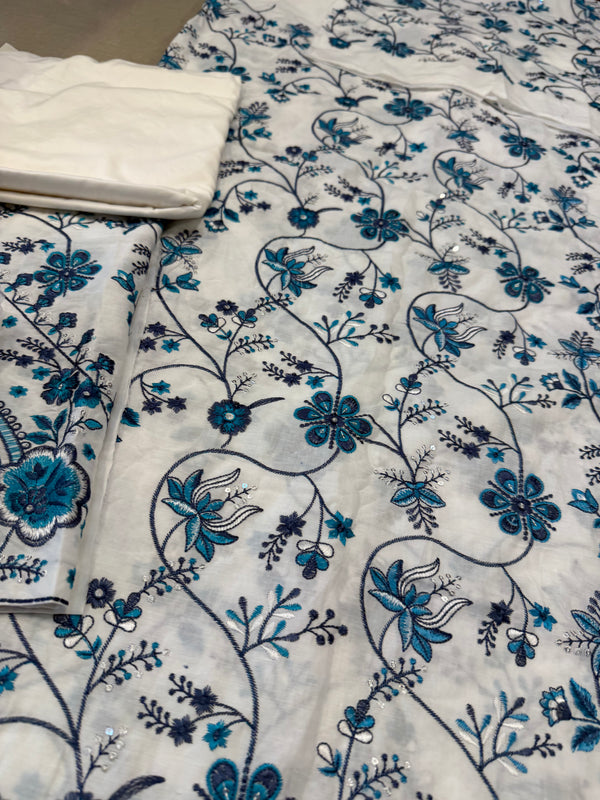 Faiza Saqlain sky white lawn 2026