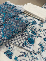 Faiza Saqlain sky white lawn 2026