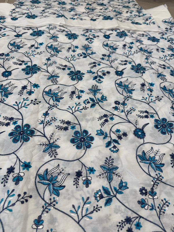 Faiza Saqlain sky white lawn 2026
