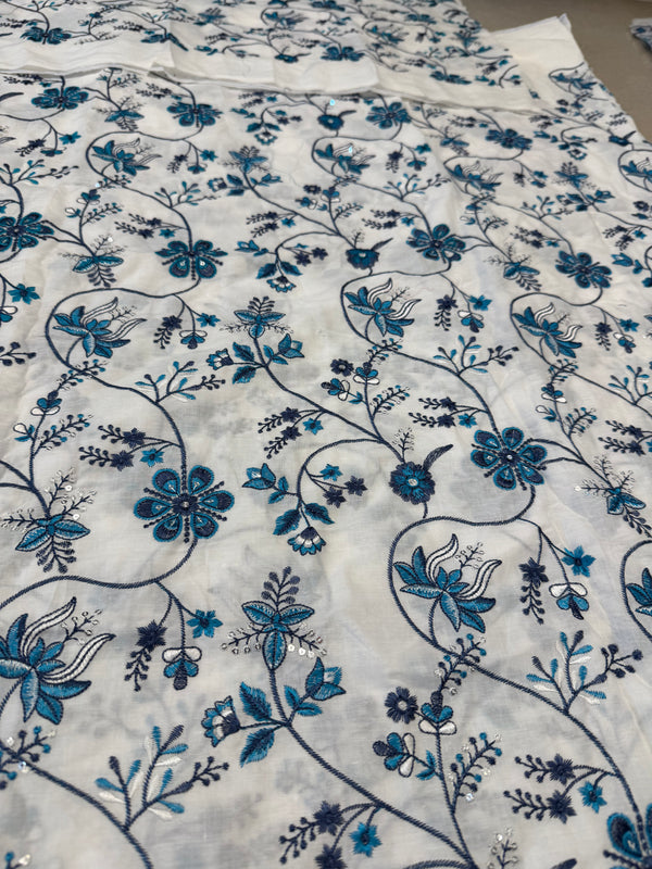 Faiza Saqlain sky white lawn 2026
