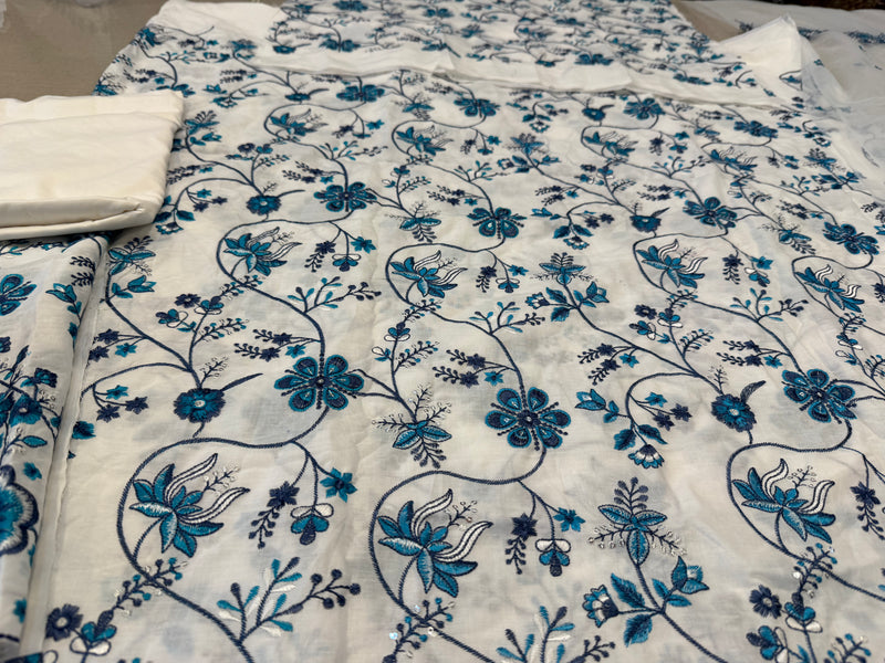 Faiza Saqlain sky white lawn 2026