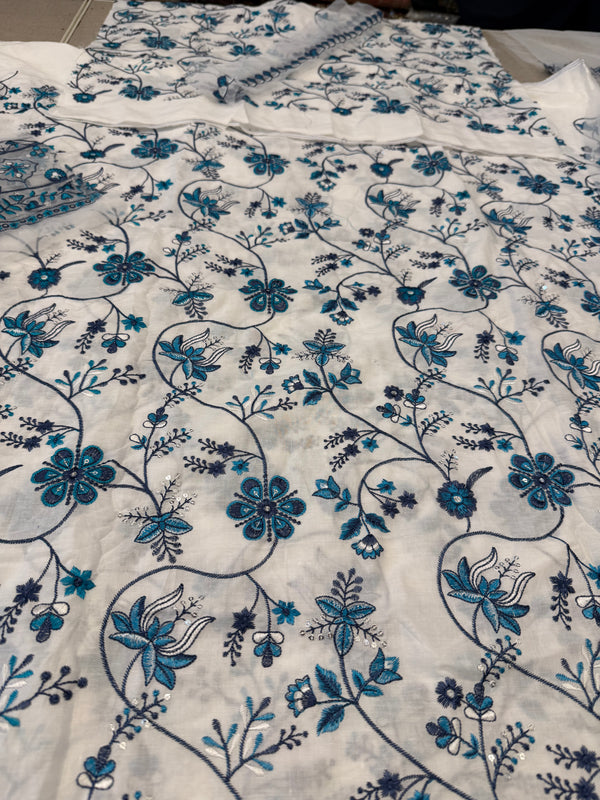 Faiza Saqlain sky white lawn 2026