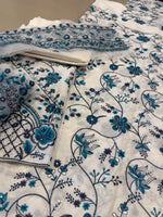 Faiza Saqlain sky white lawn 2026
