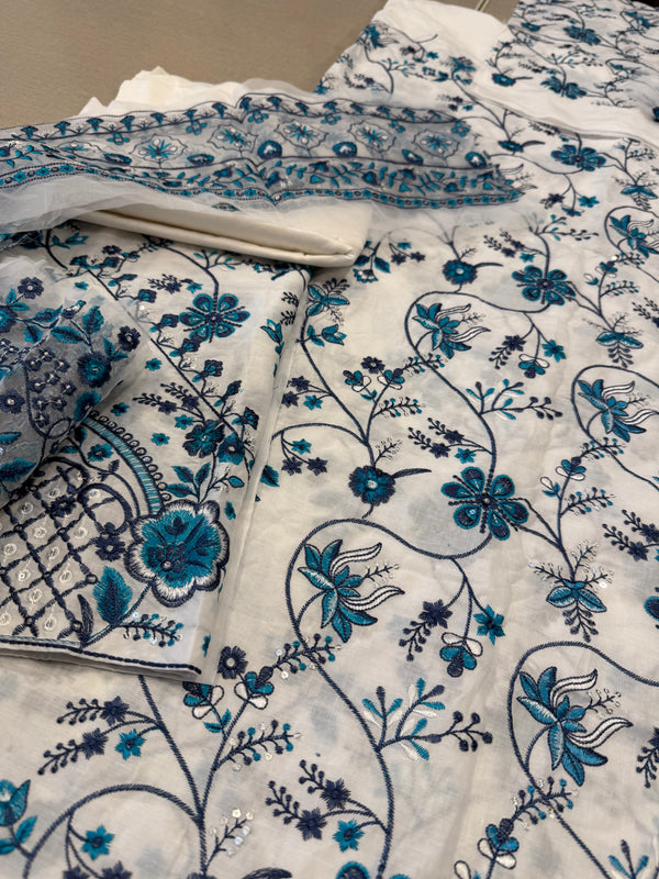 Faiza Saqlain sky white lawn 2026