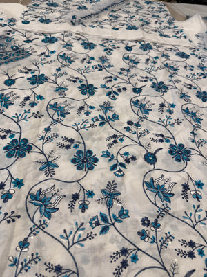 Faiza Saqlain sky white lawn 2026