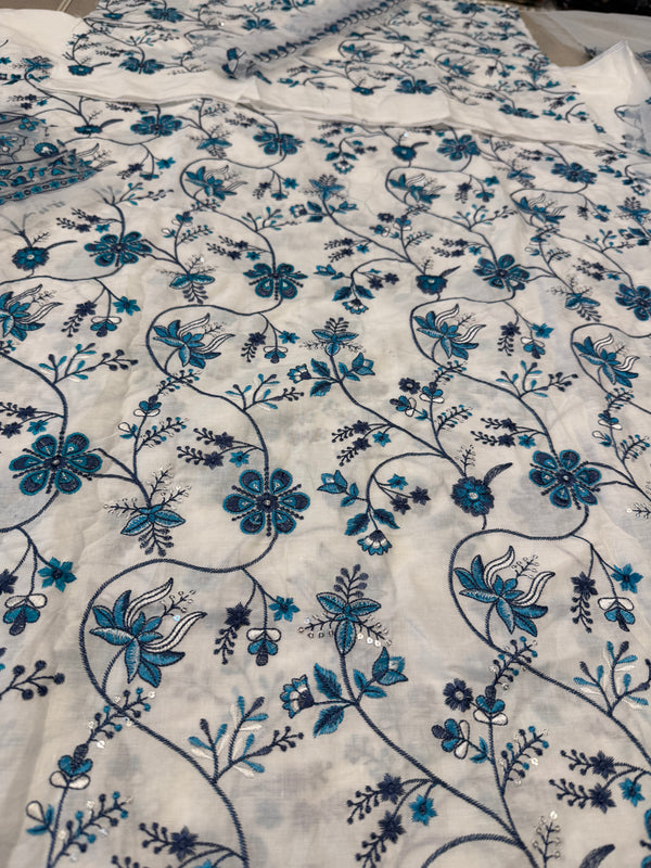 Faiza Saqlain sky white lawn 2026