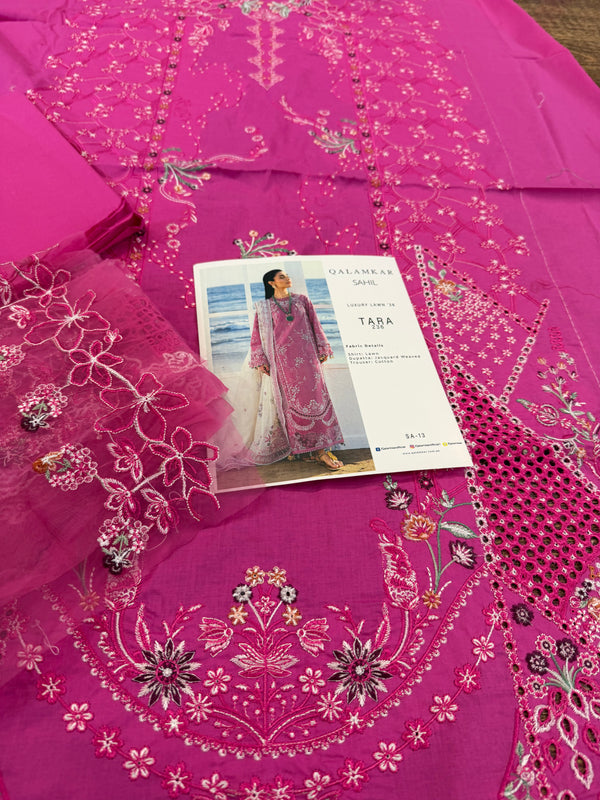 Qalamqar candy pink lawn 2026