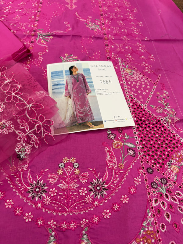 Qalamqar candy pink lawn 2026