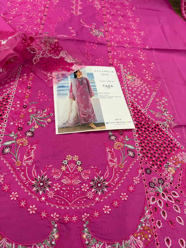 Qalamqar candy pink lawn 2026