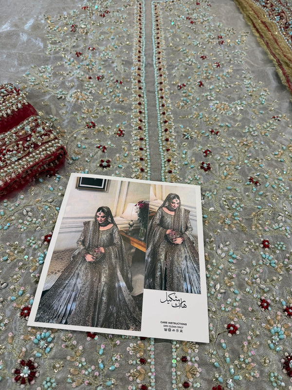 Haris shakeel bridal sea green mint wedding edition