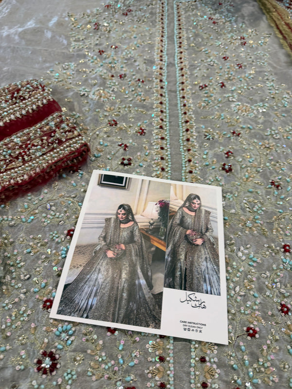 Haris shakeel bridal sea green mint wedding edition