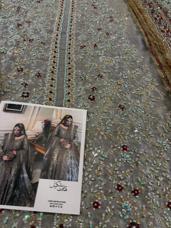 Haris shakeel bridal sea green mint wedding edition