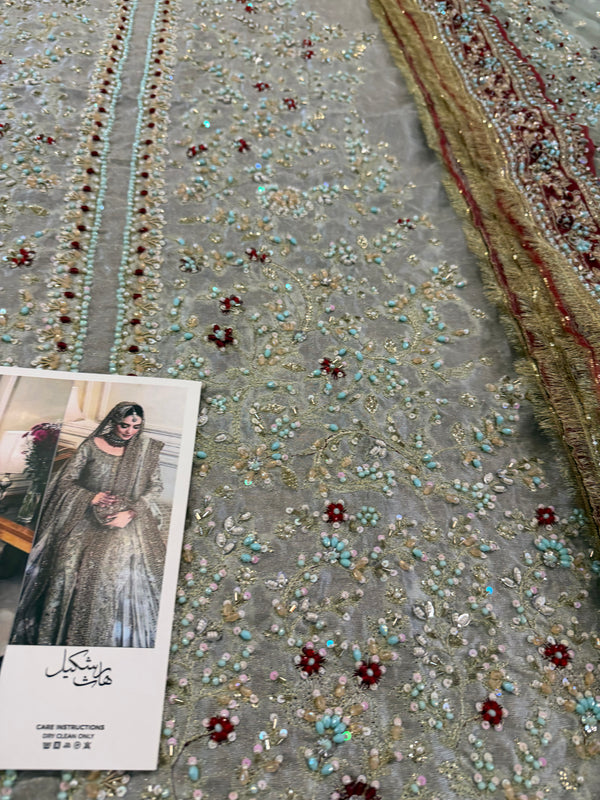 Haris shakeel bridal sea green mint wedding edition