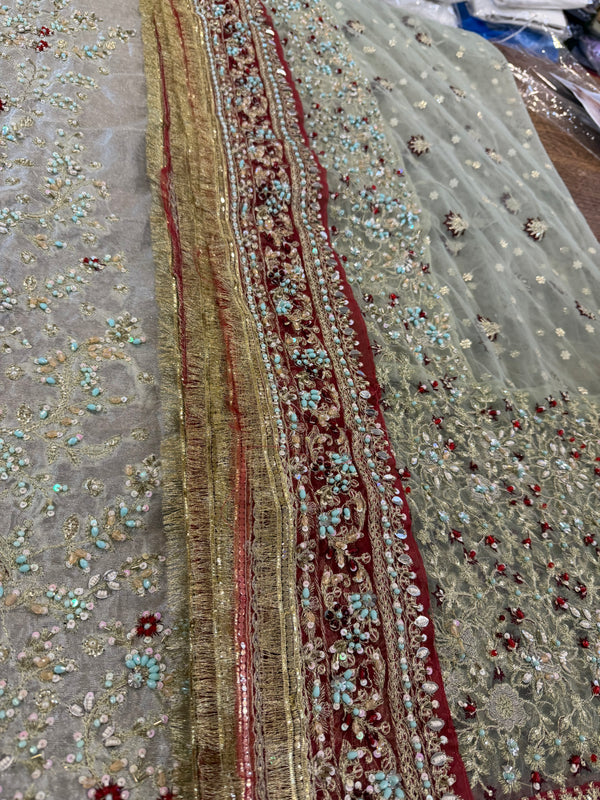 Haris shakeel bridal sea green mint wedding edition